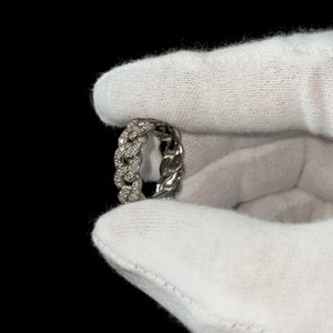 Diamantring Cuban Link Ring mit Diamanten besetzt aus gold