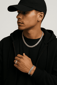 Iefactory header mobile, Cuban Link Halskette, Armband, Ring, 925 Silber